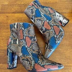 Faux Snakeskin Bootie